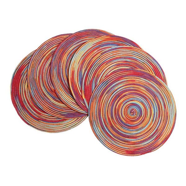 mats & pads -round braided placemats set of 6 decorative colorful for dining tables holiday party decor (rainbow-red)
mats & pads -round braided placemats set of 6 decorative colorful for dining tables holiday party decor (rainbow-red)