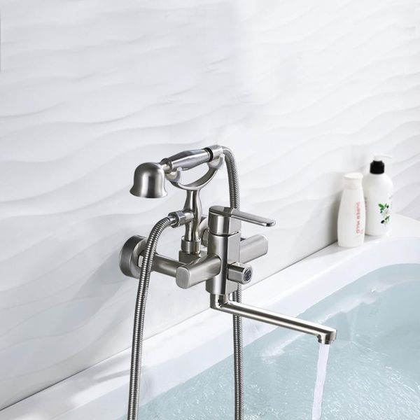 brushed nickle bathtub faucet mixer tap telephone style with sprayer hand shower rotate long spout tub bathroom &cold sets
brushed nickle bathtub faucet mixer tap telephone style with sprayer hand shower rotate long spout tub bathroom &cold sets