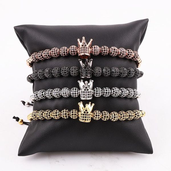 beaded, strands luxury cubic zirconia ball crown bracelet men jewelry handmade braided macrame gift, Black
beaded, strands luxury cubic zirconia ball crown bracelet men jewelry handmade braided macrame gift, Black