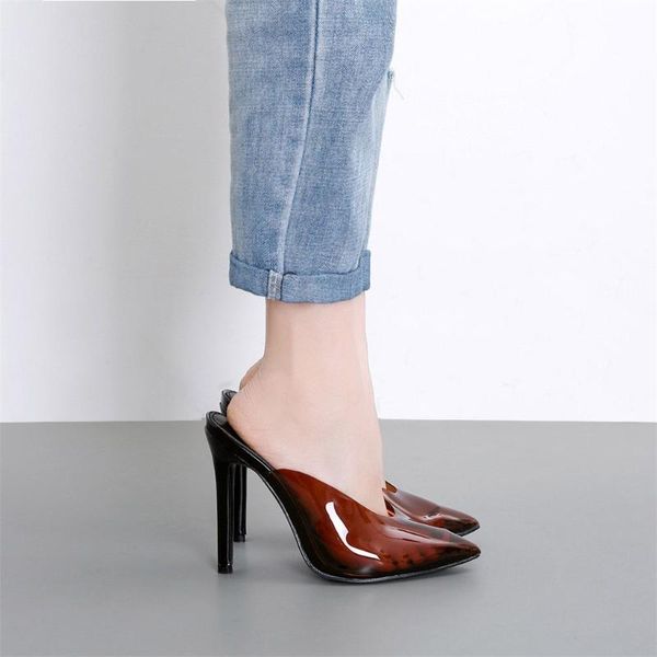 fashion pvc transparent pumps sandals women black color clear upper slip-on pointed toe high heel sliper shoes zapatos
fashion pvc transparent pumps sandals women black color clear upper slip-on pointed toe high heel sliper shoes zapatos