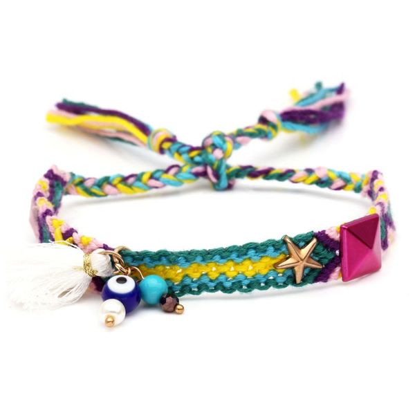 charm bracelets original handwoven friendship bracelet bohemian beach hand strap vacation fringe greek evil eye crystal beads pentagram, Golden;silver
charm bracelets original handwoven friendship bracelet bohemian beach hand strap vacation fringe greek evil eye crystal beads pentagram, Golden;silver