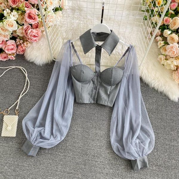 women's t-shirt mesh patchwork halter strapless women shirts 2021 summer perspective lantern sleeve short, White
women's t-shirt mesh patchwork halter strapless women shirts 2021 summer perspective lantern sleeve short, White