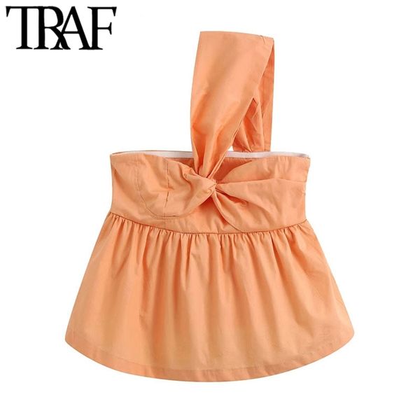 women sweet fashion one shoulder bow tid blouses vintage sleeveless ruffled female shirts blusas chic 210507, White
women sweet fashion one shoulder bow tid blouses vintage sleeveless ruffled female shirts blusas chic 210507, White