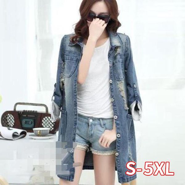 women's jackets plus size 5xl denim jacket women 2021 long sleeve jeans coat female office ripped, Black;brown
women's jackets plus size 5xl denim jacket women 2021 long sleeve jeans coat female office ripped, Black;brown