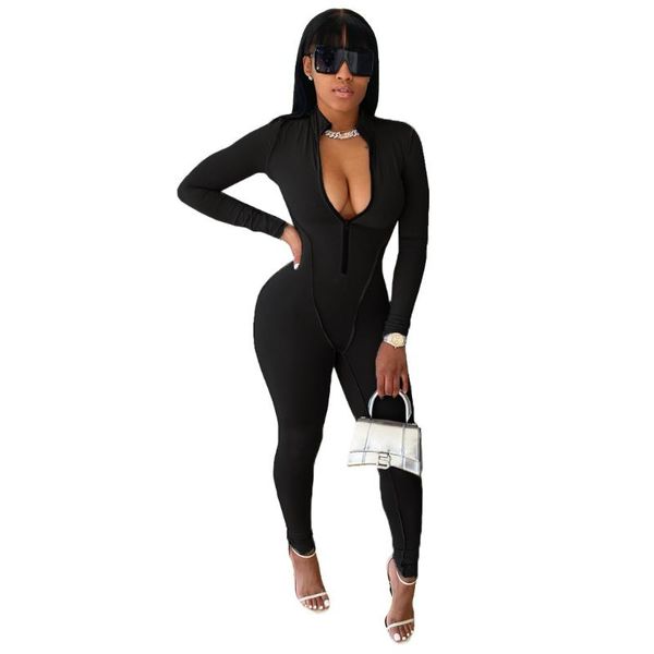 sportswear one piece jumpsuit women zipper long sleeve outfits overalls streetwear playsuits womens fashion romper undefined women's ju, Black;white
sportswear one piece jumpsuit women zipper long sleeve outfits overalls streetwear playsuits womens fashion romper undefined women's ju, Black;white
