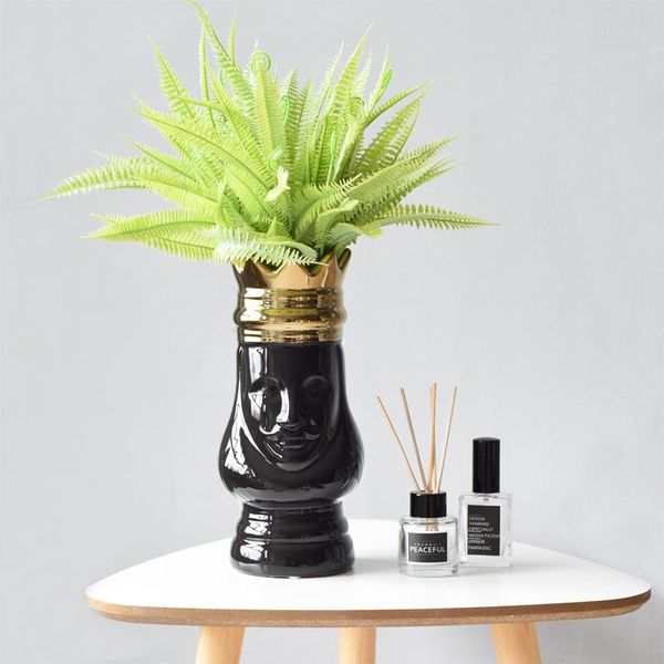 vases meiling creative king queen crown ceramic decorative head vase for flowers nordic home filler style material function size
vases meiling creative king queen crown ceramic decorative head vase for flowers nordic home filler style material function size