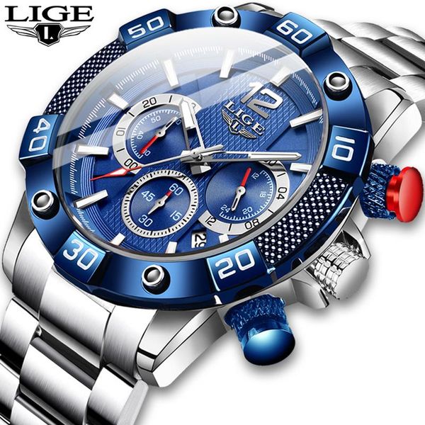 wristwatches 2021 lige quartz mens watch waterproof watches men stainless steel business clock luxury sport chronograph relogio masculin, Slivery;brown 
wristwatches 2021 lige quartz mens watch waterproof watches men stainless steel business clock luxury sport chronograph relogio masculin, Slivery;brown