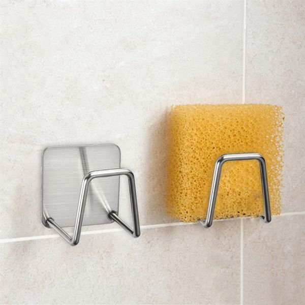 hooks & rails 1/3pcs kitchen sponges holder sink drain drying rack 304 stainless steel hook adhesive storage organizer
hooks & rails 1/3pcs kitchen sponges holder sink drain drying rack 304 stainless steel hook adhesive storage organizer