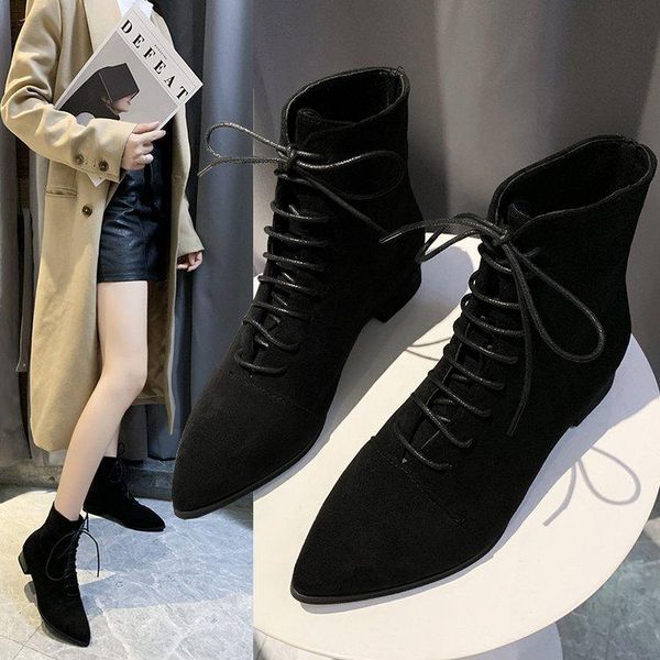 boots style thick heeled women's autumn and net red skinny british winter plush pointed short for, Black
boots style thick heeled women's autumn and net red skinny british winter plush pointed short for, Black