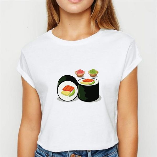 female sushi rolls harajuku men t shirts and women spring summer tee vogue easy matching ropa mujer round neck, White;black
female sushi rolls harajuku men t shirts and women spring summer tee vogue easy matching ropa mujer round neck, White;black