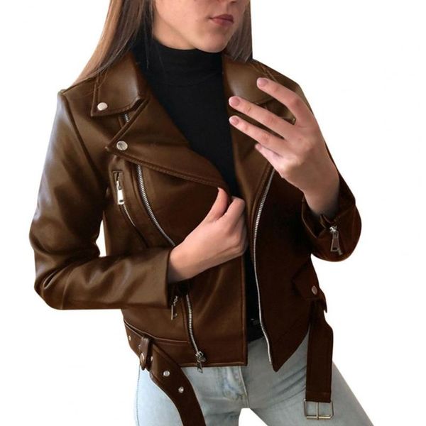 women's jackets women high street jacket turn-down collar zipper solid color faux leather autumn windproof loose lady motorcycle riding, Black;brown
women's jackets women high street jacket turn-down collar zipper solid color faux leather autumn windproof loose lady motorcycle riding, Black;brown