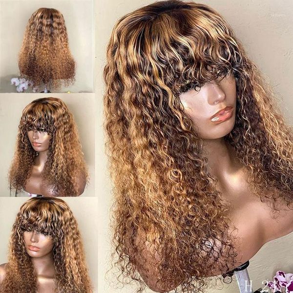 13x4 curly lace front human hair wigs with bangs brazilian remy honey blonde for women highlight wigs180%1, Black;brown
13x4 curly lace front human hair wigs with bangs brazilian remy honey blonde for women highlight wigs180%1, Black;brown