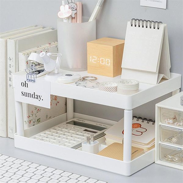 hooks & rails multifunctional shelves double-layer storage shelf deskrack plastic desk cosmetic sundries organizer
hooks & rails multifunctional shelves double-layer storage shelf deskrack plastic desk cosmetic sundries organizer