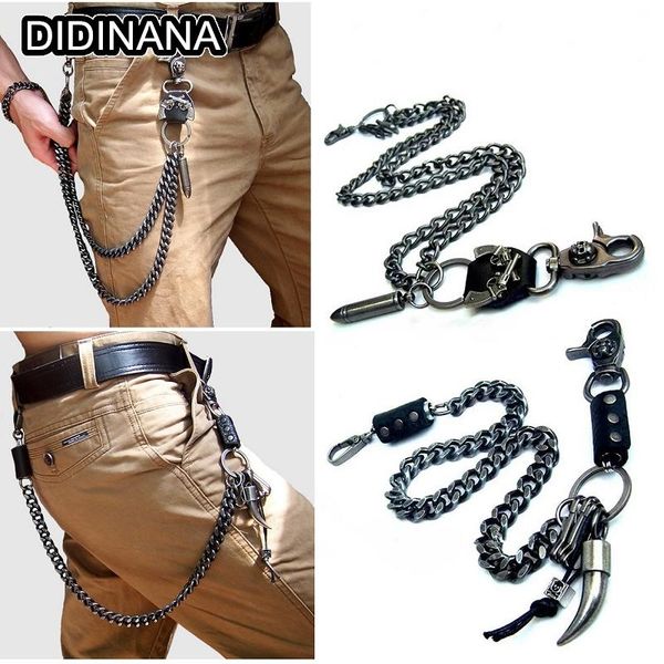 belts women men punk rock metal pants waist chain key bullets ox horn wallet keychain jeans hip-hop decorative gift, Black;brown
belts women men punk rock metal pants waist chain key bullets ox horn wallet keychain jeans hip-hop decorative gift, Black;brown