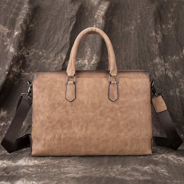 briefcase style men's business leather handbag head large capacity simple soft shoulder bag for men
briefcase style men's business leather handbag head large capacity simple soft shoulder bag for men