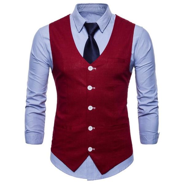 men's vests stylish men fall slim fit high-end business suit vest/male leisure v-neck cotton vest/groom dress black formal fashion, Black;white
men's vests stylish men fall slim fit high-end business suit vest/male leisure v-neck cotton vest/groom dress black formal fashion, Black;white