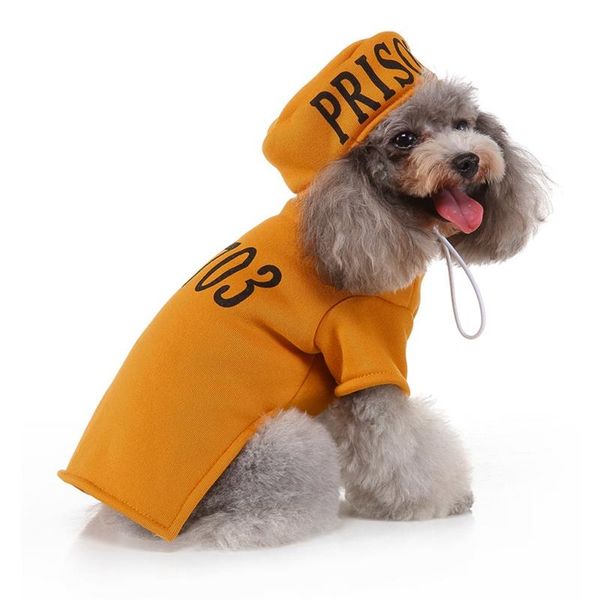 dog apparel pet halloween cosplay costume funny prisoner's garb with numbers set 2-legged coat and hat for dogs, yellow
dog apparel pet halloween cosplay costume funny prisoner's garb with numbers set 2-legged coat and hat for dogs, yellow