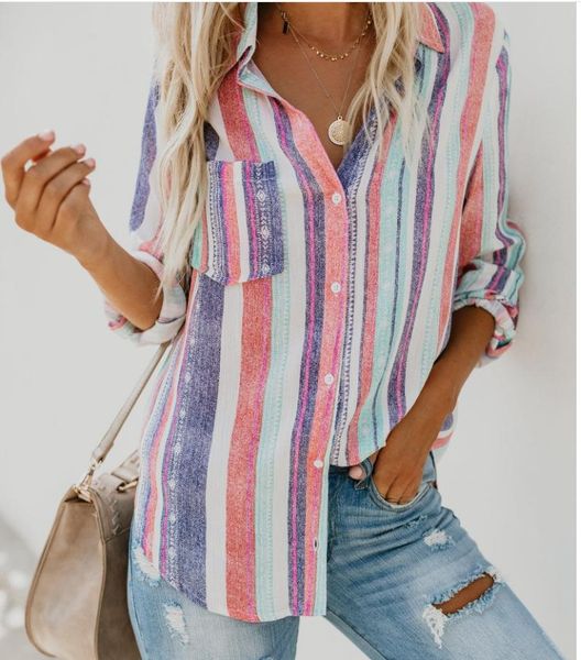 women's blouses & shirts ladies and women casual striped female loose blusas autumn fall office 2021, White
women's blouses & shirts ladies and women casual striped female loose blusas autumn fall office 2021, White