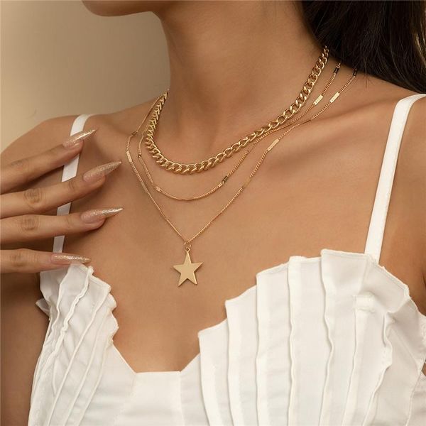 pendant necklaces simple gold silver color small star chain multilayer necklace for women girl metal geometric charming
pendant necklaces simple gold silver color small star chain multilayer necklace for women girl metal geometric charming