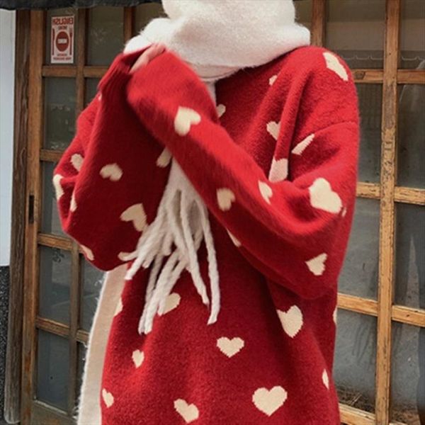 korean style women clothes heart sweater sweet kawaii o neck pullover loose jumper jerseys mujer moda invierno, White;black
korean style women clothes heart sweater sweet kawaii o neck pullover loose jumper jerseys mujer moda invierno, White;black