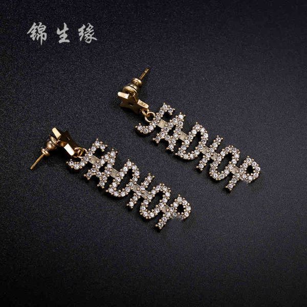 d home / di new letter full diamond earrings women's net red same brass ja earrings, Golden
d home / di new letter full diamond earrings women's net red same brass ja earrings, Golden