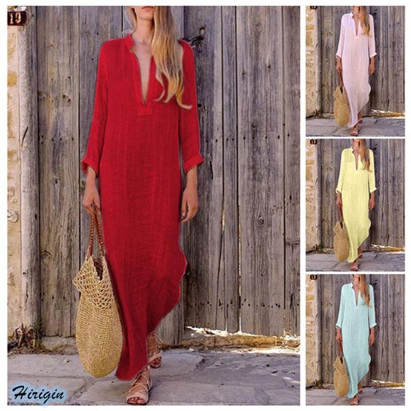 summer boho dresses women casual solid long sleeve v-neck loose cotton linen, Black;gray
summer boho dresses women casual solid long sleeve v-neck loose cotton linen, Black;gray