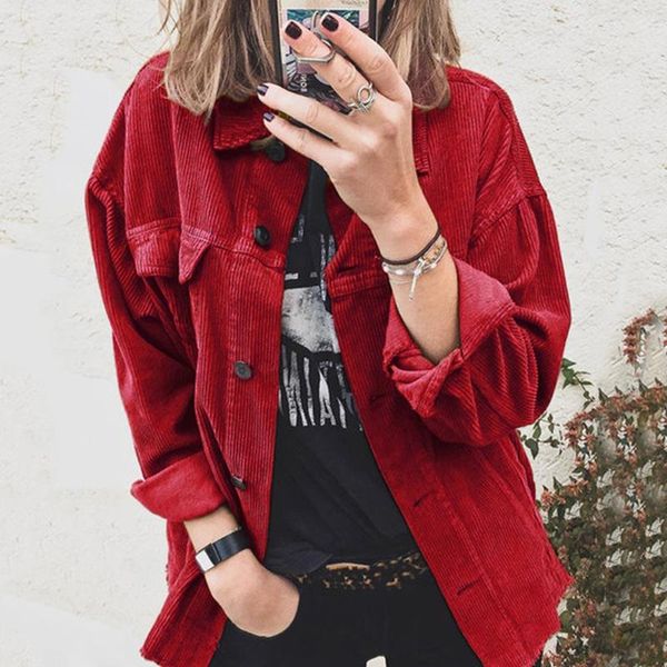 women's jackets classic corduroy jacket coat button oversized solid color retro casual outerwear spring and autumn, Black;brown
women's jackets classic corduroy jacket coat button oversized solid color retro casual outerwear spring and autumn, Black;brown