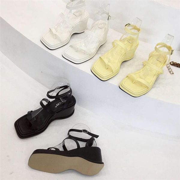 est women sandals 9cm high heels wedges 3cm platform sandles fetish pumps female yellow chunky strap 2021 summer shoes, Black
est women sandals 9cm high heels wedges 3cm platform sandles fetish pumps female yellow chunky strap 2021 summer shoes, Black