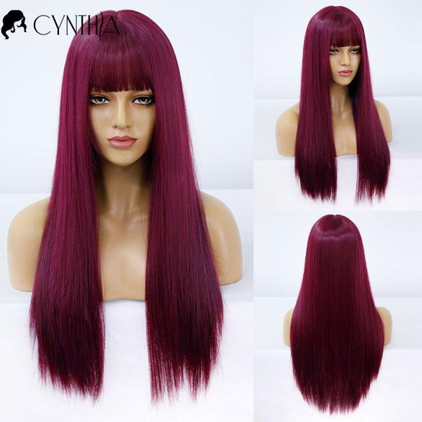 synthetic wigs long straight rose red daily wig with bangs for black white women natural heat resistant cosplay hair
synthetic wigs long straight rose red daily wig with bangs for black white women natural heat resistant cosplay hair