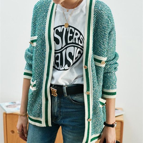 women's knits & tees v-neck women knitted sweater female color patchowrk single breasted coat long sleeve pockets preppy style cardigan, White
women's knits & tees v-neck women knitted sweater female color patchowrk single breasted coat long sleeve pockets preppy style cardigan, White