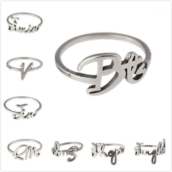 cluster rings stainless steel letter ring simple alphabet bs index finger for women and men gifts personality temperament, Golden;silver
cluster rings stainless steel letter ring simple alphabet bs index finger for women and men gifts personality temperament, Golden;silver