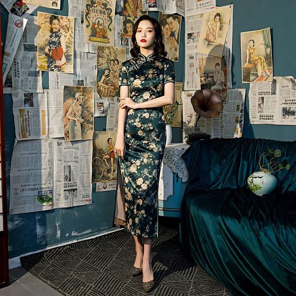 women short sleeve dress slim cheongsam novelty vintage chinese mandarin collar qipao evening party vestidos ethnic clothing, Red
women short sleeve dress slim cheongsam novelty vintage chinese mandarin collar qipao evening party vestidos ethnic clothing, Red