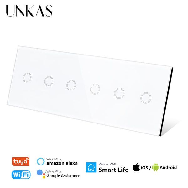 smart home control unkas 6 gang wifi touch on / off light switch 228mm white black class panel work for tuya alexa google outlet
smart home control unkas 6 gang wifi touch on / off light switch 228mm white black class panel work for tuya alexa google outlet