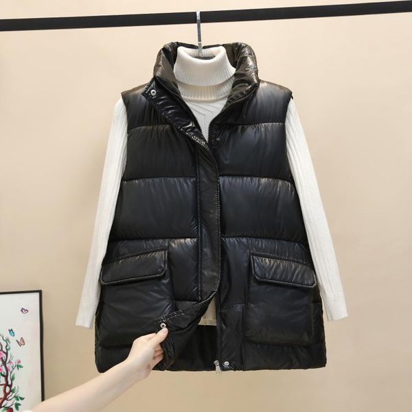 women's vests winter women padded cotton down vest warm sleeveless loose waistcoat casual stand collar short female jacket outerwear, Black;white
women's vests winter women padded cotton down vest warm sleeveless loose waistcoat casual stand collar short female jacket outerwear, Black;white