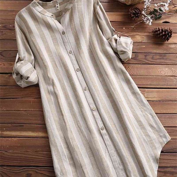 2021 spring autumn fashion stripe long sleeve large cotton and hemp shirt for women, Black;gray
2021 spring autumn fashion stripe long sleeve large cotton and hemp shirt for women, Black;gray