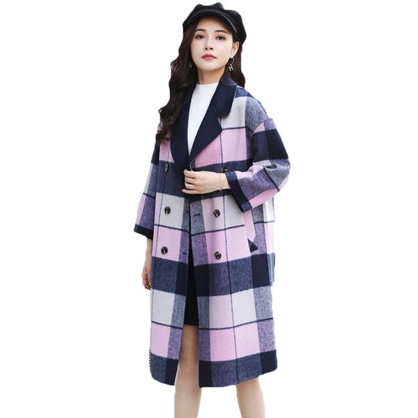 women's wool & blends 2021 fashion double-sided cashmere coat autumn winter jacket korean loose casual plaid mid-length woolen for wome, Black
women's wool & blends 2021 fashion double-sided cashmere coat autumn winter jacket korean loose casual plaid mid-length woolen for wome, Black