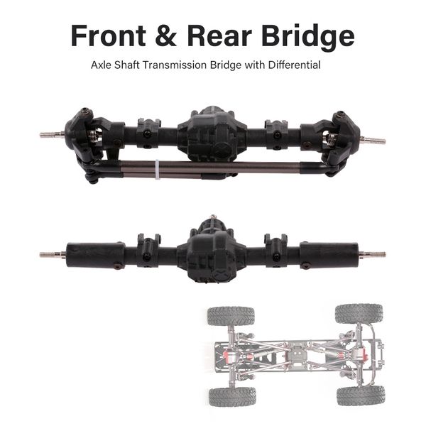 front & rear bridge axle shaft transmission bridge with differential for 1/10 axial scx10 rc4wd d90 rc crawler climbing car diy
front & rear bridge axle shaft transmission bridge with differential for 1/10 axial scx10 rc4wd d90 rc crawler climbing car diy