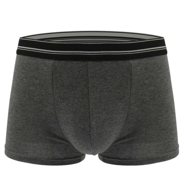 men's underwear cotton mid waist boxer, Black;white