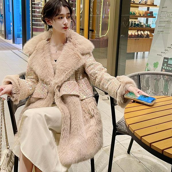 women's fur & faux 2021 winter coat for woman sequined wool fashion heavy industry loose korean version, Black
women's fur & faux 2021 winter coat for woman sequined wool fashion heavy industry loose korean version, Black