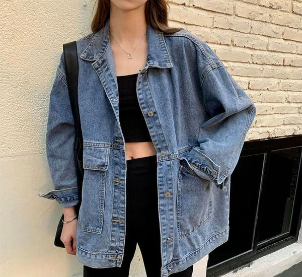women's jackets fashion versatile jacket oversized loose boyfriend long sleeves denim women spring and fall, Black;brown
women's jackets fashion versatile jacket oversized loose boyfriend long sleeves denim women spring and fall, Black;brown
