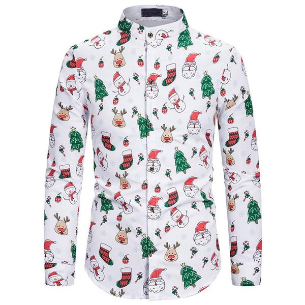 chirstmas men long sleeve shirts spring autumn casual xmas tree snowman wild print lapels single breasted male festival men's, White;black
chirstmas men long sleeve shirts spring autumn casual xmas tree snowman wild print lapels single breasted male festival men's, White;black