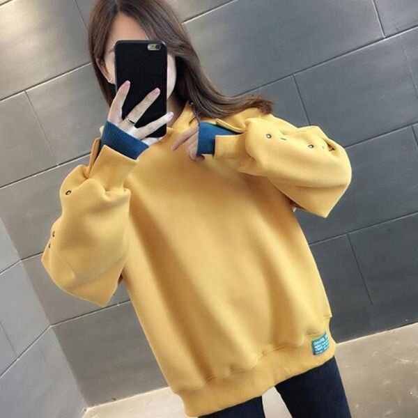 women's hoodies & sweatshirts plus velvet padded sweatshirt womens korean version 2021 autumn winter stitching pullover casual warm hoo, Black
women's hoodies & sweatshirts plus velvet padded sweatshirt womens korean version 2021 autumn winter stitching pullover casual warm hoo, Black