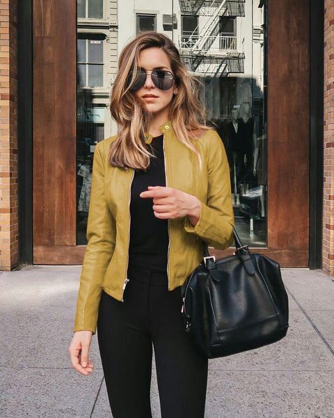 autumn jacket women slim retro winter jackets female pu leather stand collar sportswear suits womens bomber coat women's, Black;brown
autumn jacket women slim retro winter jackets female pu leather stand collar sportswear suits womens bomber coat women's, Black;brown