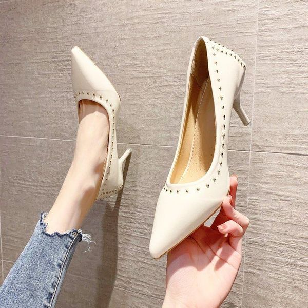 dress shoes 2021 summer korean version pointed toe and thin heel rivets pure color fashion belt single slip-on, Black
dress shoes 2021 summer korean version pointed toe and thin heel rivets pure color fashion belt single slip-on, Black