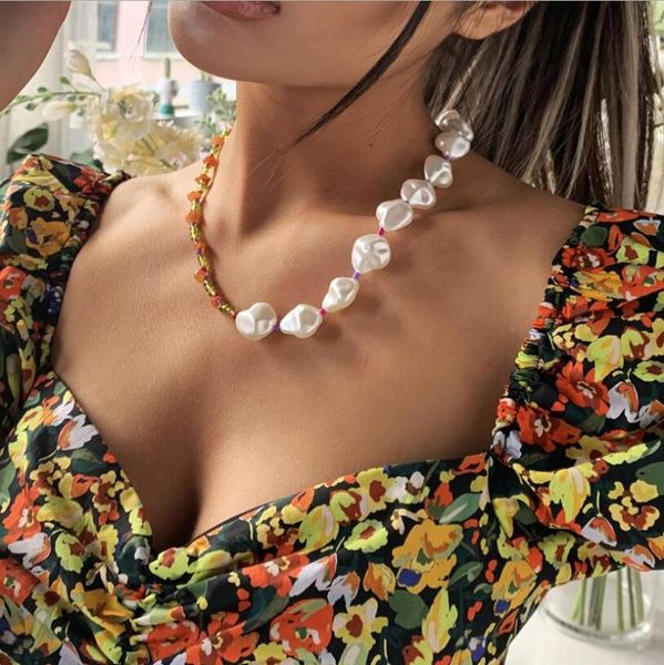 trend irregular faux pearl stone seeds beads choker necklace women handmade jewelry statement chokers necklaces femme gift, Golden;silver
trend irregular faux pearl stone seeds beads choker necklace women handmade jewelry statement chokers necklaces femme gift, Golden;silver