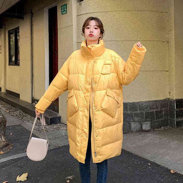 2021 winter south korea dongdamen loose down et women's medium and long thickened bread out of season, Black;white
2021 winter south korea dongdamen loose down et women's medium and long thickened bread out of season, Black;white