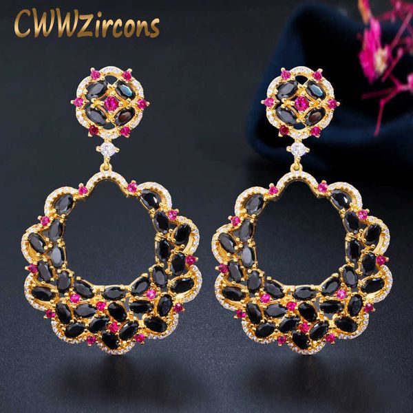 luxury designer big long flower drop red black cubic zirconia stone earring yellow gold party jewelry for women cz687 210714, Silver
luxury designer big long flower drop red black cubic zirconia stone earring yellow gold party jewelry for women cz687 210714, Silver