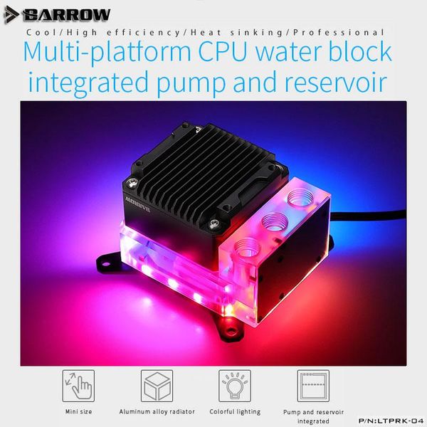 barrow ltprk-04 cpu water block integrated pump and reservoir,for intel/amd/x99/x299,5v led version fans & coolings
barrow ltprk-04 cpu water block integrated pump and reservoir,for intel/amd/x99/x299,5v led version fans & coolings