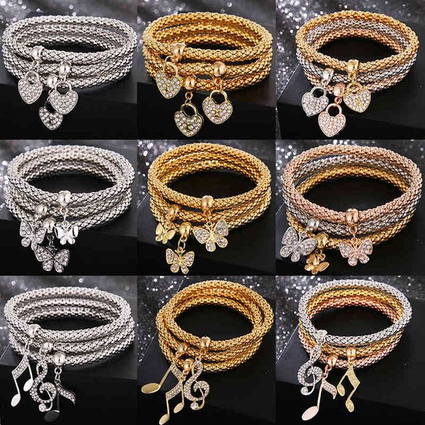 punk gold color charm bangle bracelets set for women crystal heart butterfly music bracelets fashion bohemian jewelry gifts, Golden;silver
punk gold color charm bangle bracelets set for women crystal heart butterfly music bracelets fashion bohemian jewelry gifts, Golden;silver