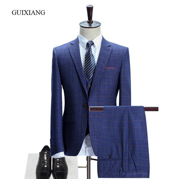 spring and autumn style men's suits high-quality business casual slim plaid one button suit(jacket, vest pants) & blazers, White;black
spring and autumn style men's suits high-quality business casual slim plaid one button suit(jacket, vest pants) & blazers, White;black